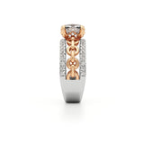 Catena Diamond Engagement Ring 1.50 ct Cushion Cut in 14K White & Rose Gold – view 4