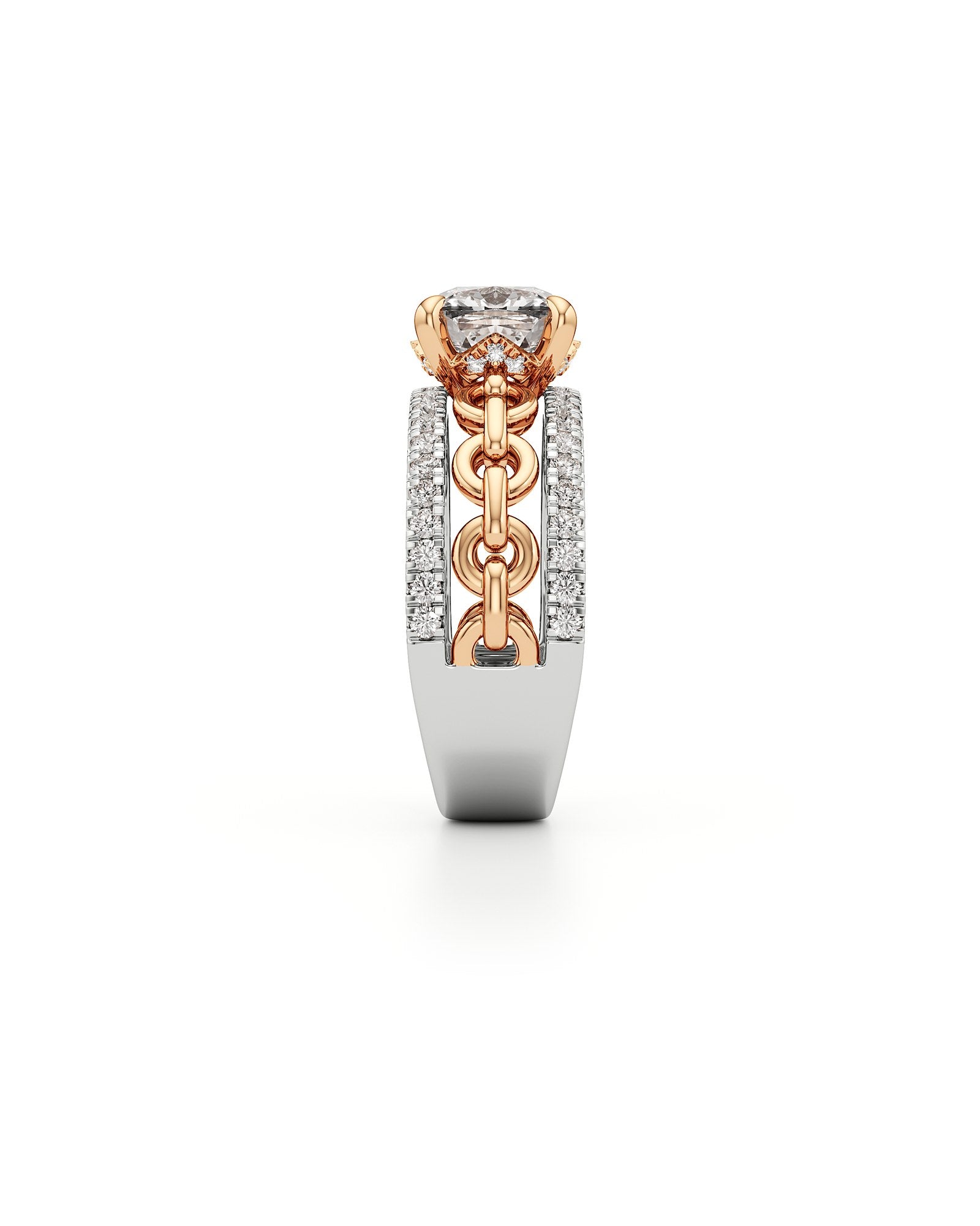 Catena Diamond Engagement Ring 1.50 ct Cushion Cut in 14K White & Rose Gold – view 4