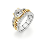 Catena Diamond Engagement Ring 1.50 ct Cushion Cut in 14K White & Yellow Gold – view 1