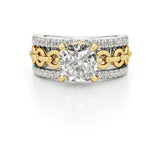 Catena Diamond Engagement Ring 1.50 ct Cushion Cut in 14K White & Yellow Gold – view 2
