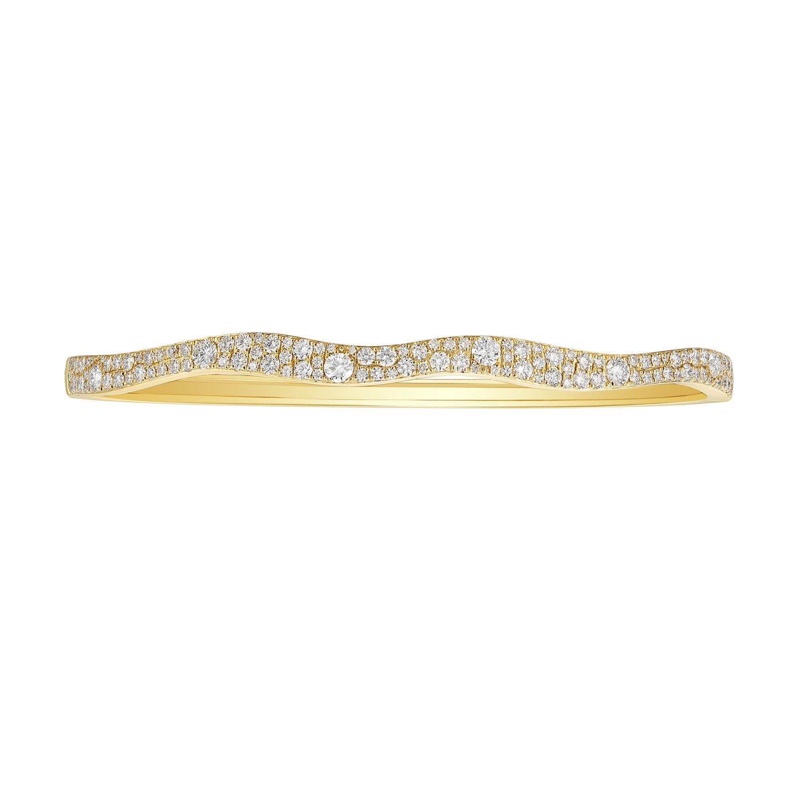 Glam Wave Bangle in rose gold — lab-grown diamond pavé (placeholder image)