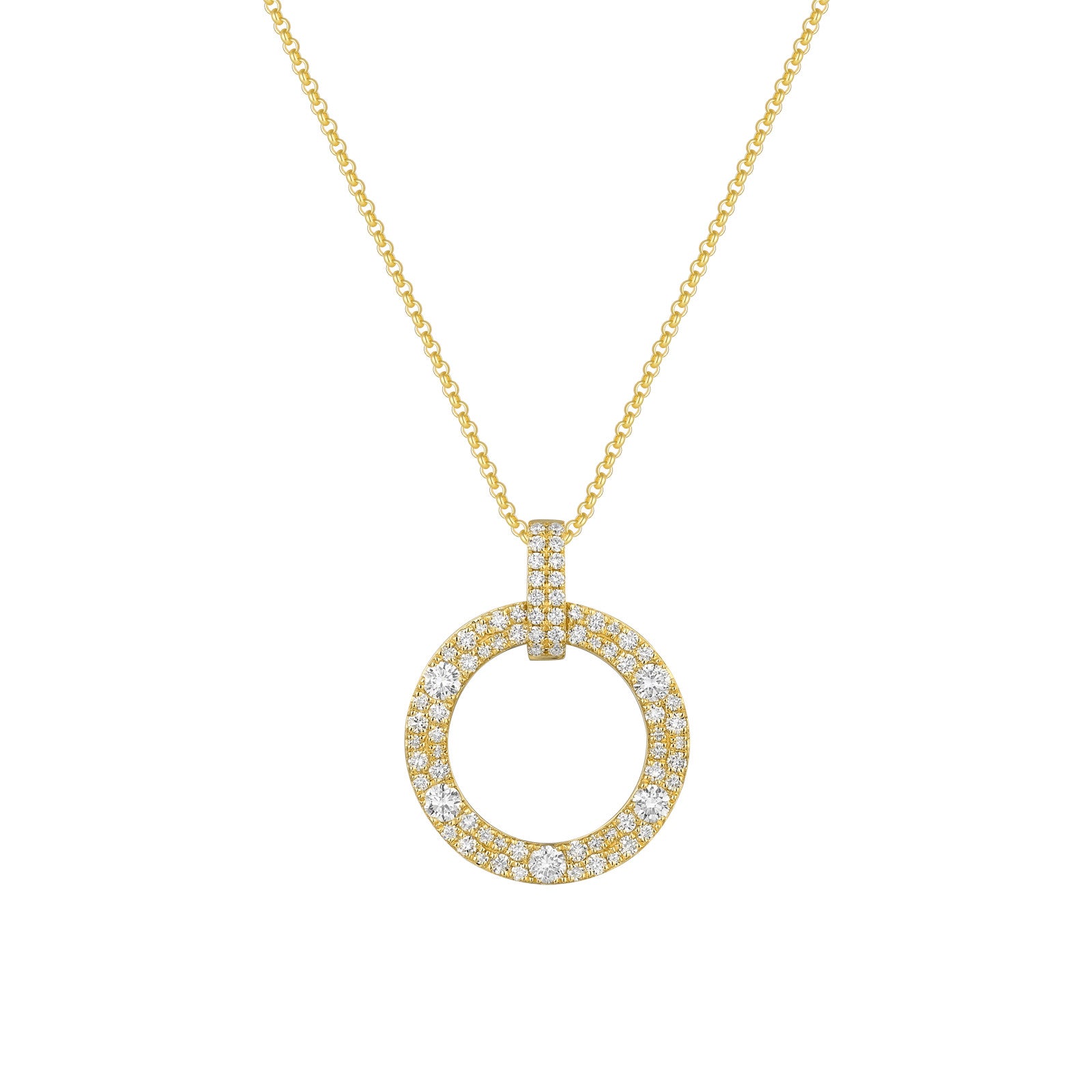 Glam Circle Pendant in rose gold — lab-grown diamond pavé (placeholder image)