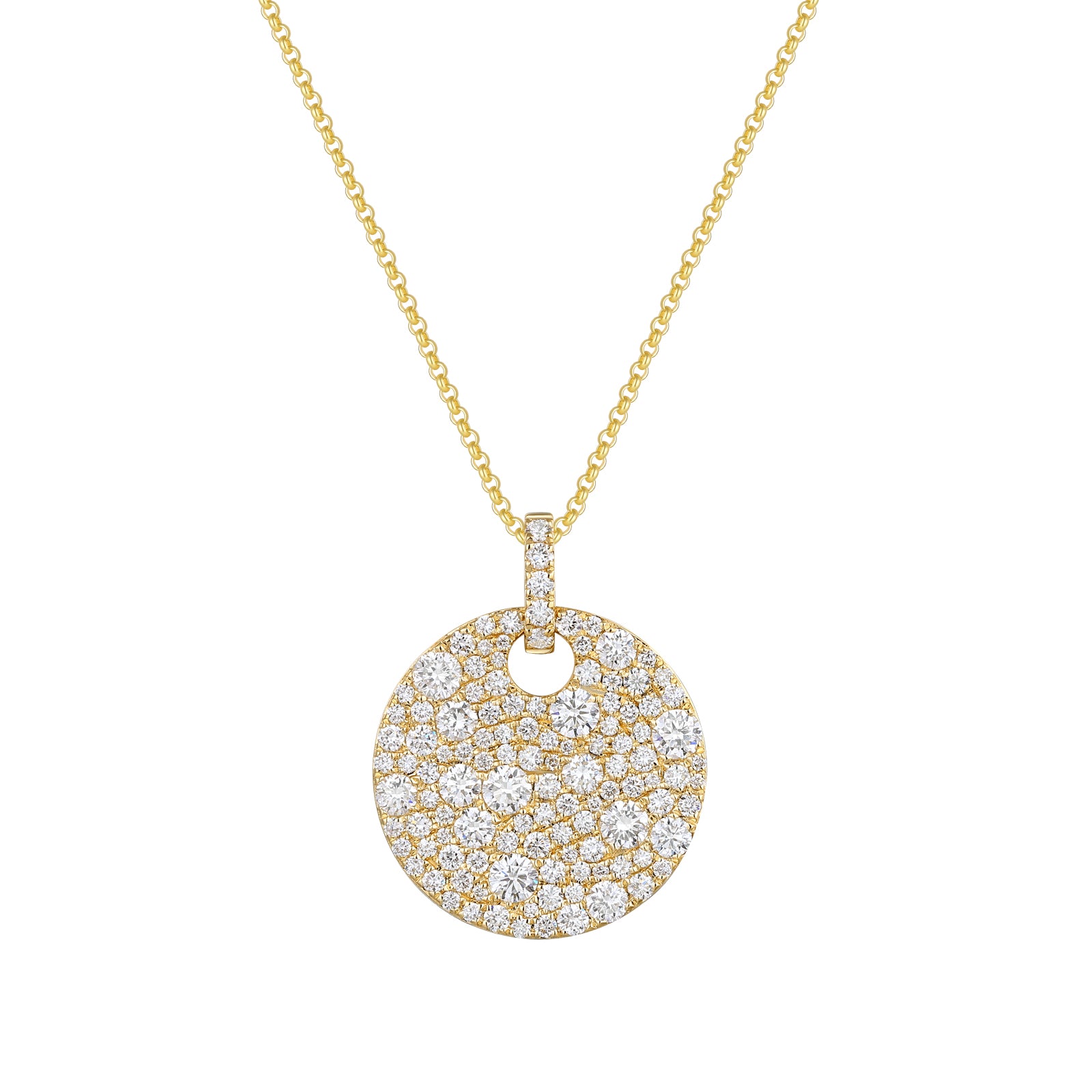 Glam Disc Pendant in rose gold — lab-grown diamond pavé (placeholder image)