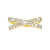 Glam Criss-Cross Band Ring in rose gold — lab-grown diamond pavé (placeholder image)